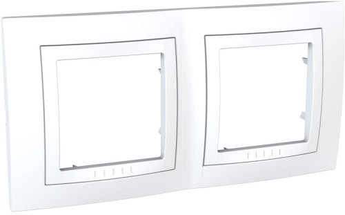 Рамка горизонтальная Schneider Electric Unica 2-м. белый фото Рамка горизонтальная Schneider Electric Unica 2-м. белый картинка